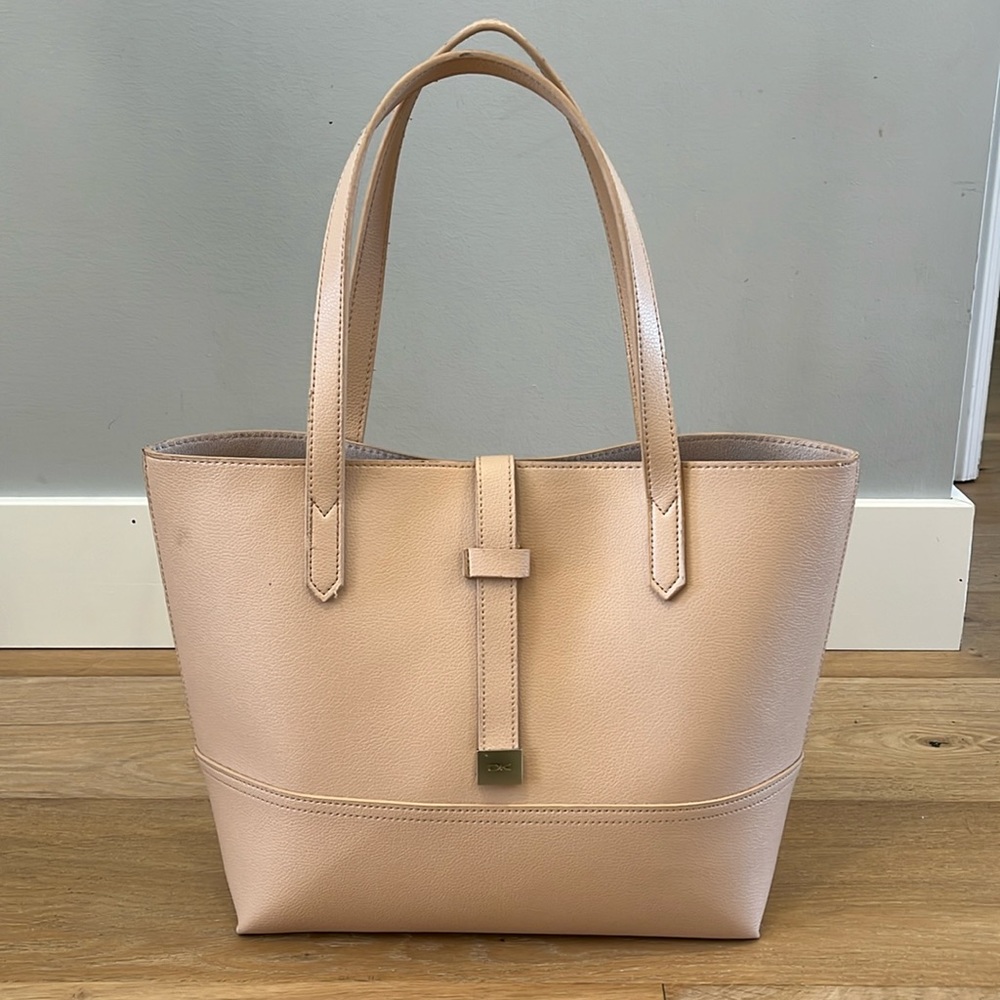 Donna Karan cream colored tote bag